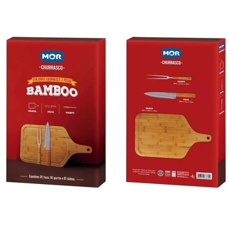 KIT ASADO 3 PIEZAS TABLA BAMBU Y UTENSILIOS 12121003359 001
