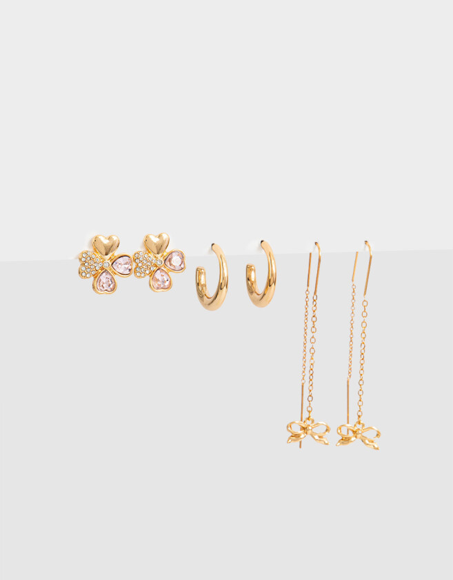 Aros Sets Bañada en Oro Set De Aros Bañados En Oro - Dorado