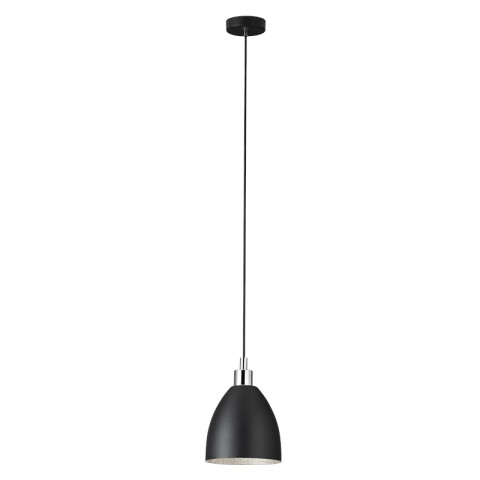 Colgante campana negro/cromo 1XE27 Ø18 MAREPERLA EG3180