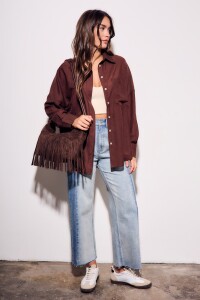 Camisa Tencel Chocolate