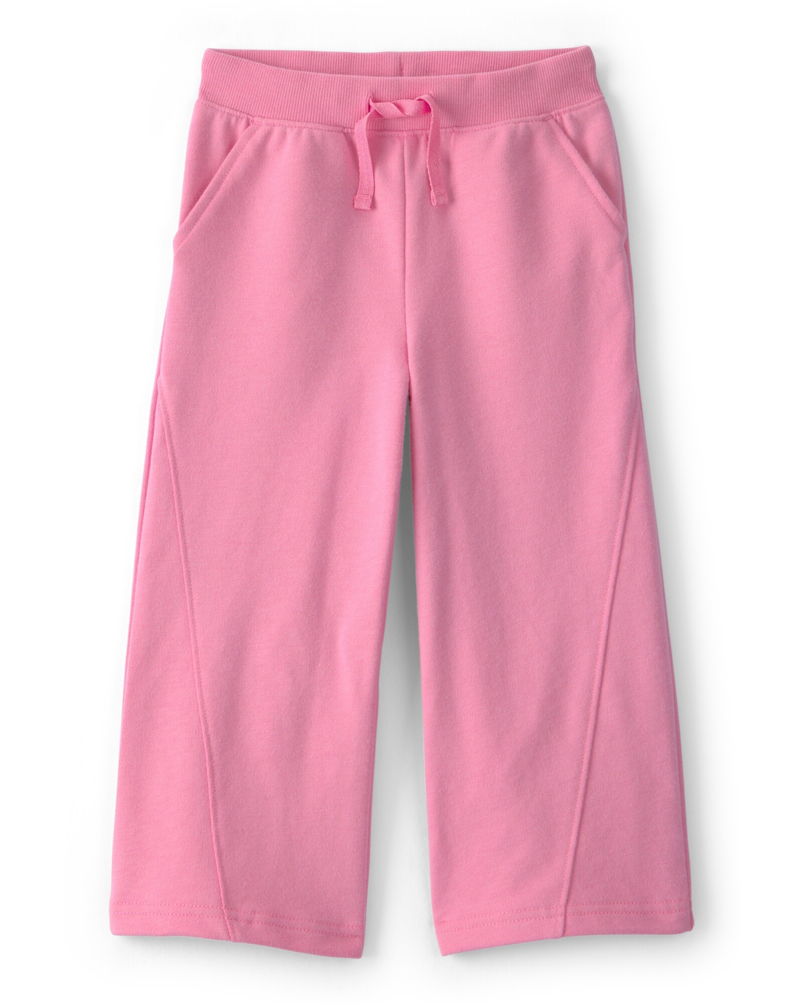 Pantalón deportivo de algodón, con pierna ancha, rosado Sin color