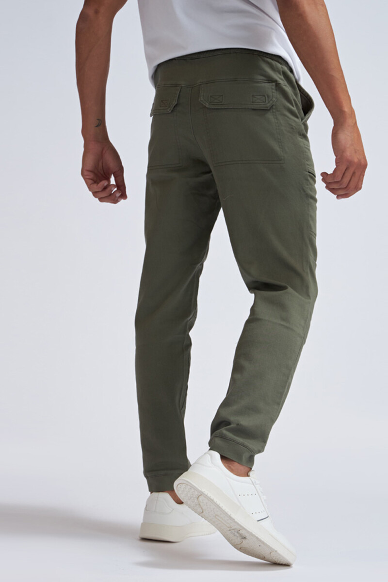 Pantalón cargo jogger de algodón Verde Militar