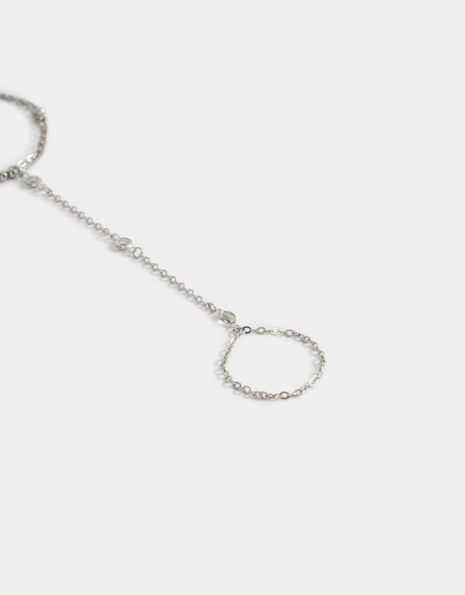 Pulseras Flexibles Pulsera Flexible Con Anillo Unido - Plateado