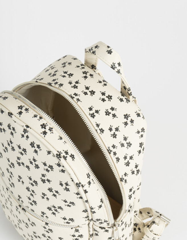 Mochilas Special Price Clasico Mochila De Cuerina Con Bolsillo - Estampado Flores