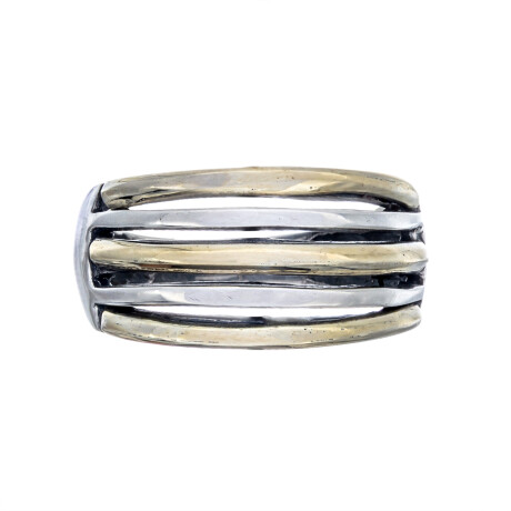 Anillo de plata 925 y double en oro 18k. Anillo de plata 925 y double en oro 18k.
