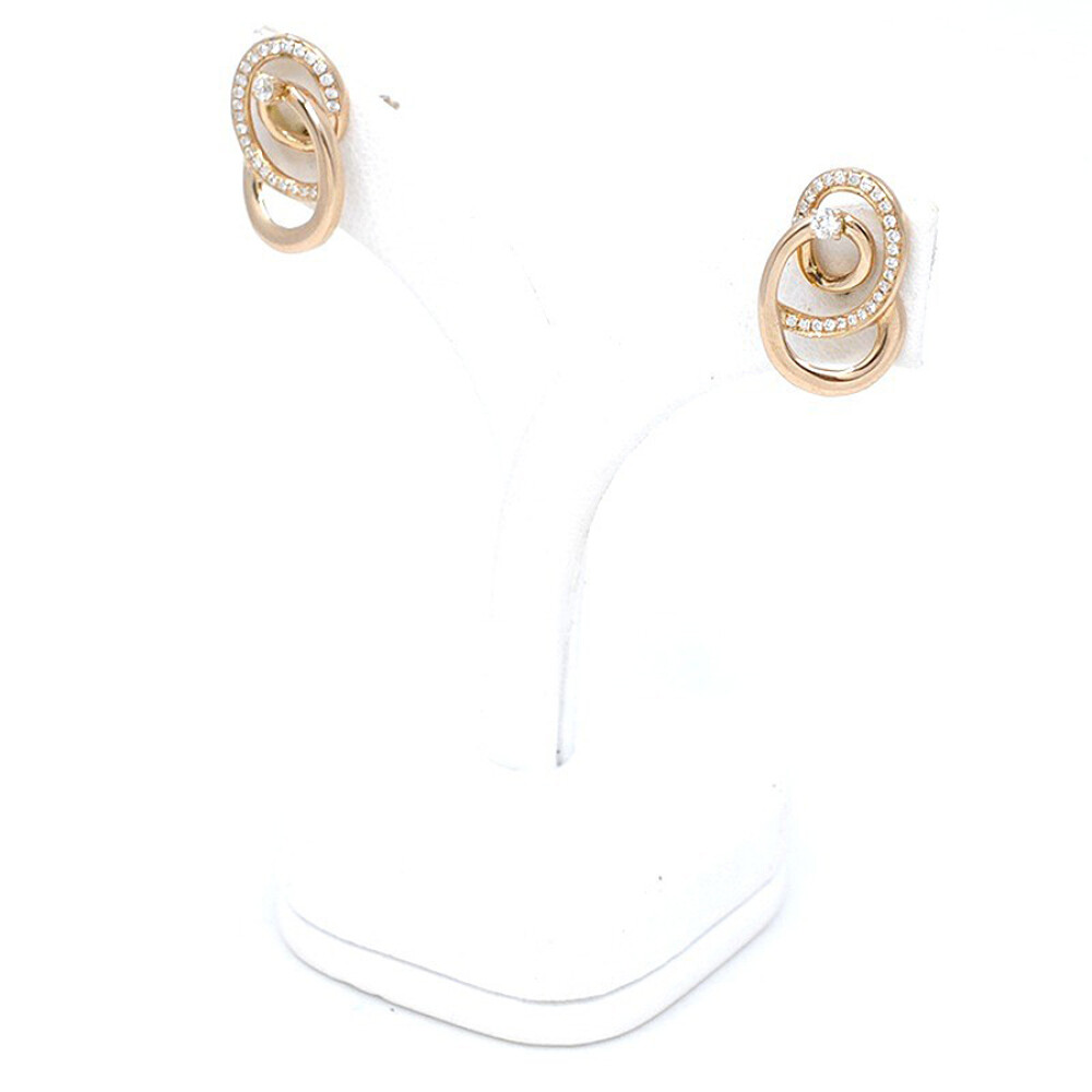 Caravanas En Oro Rosa 18K Y Brillantes Caravanas En Oro Rosa 18K Y Brillantes