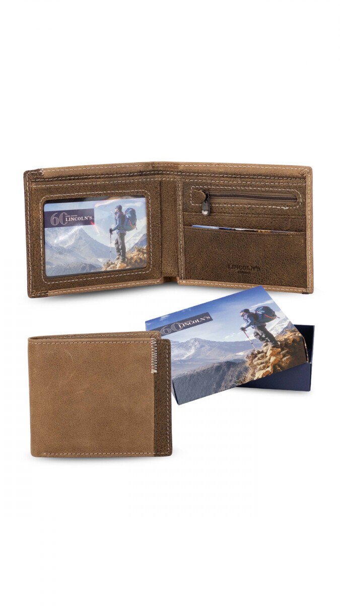 BILLETERA CUERO ORFEO - NUEZ C/JASPEADO 