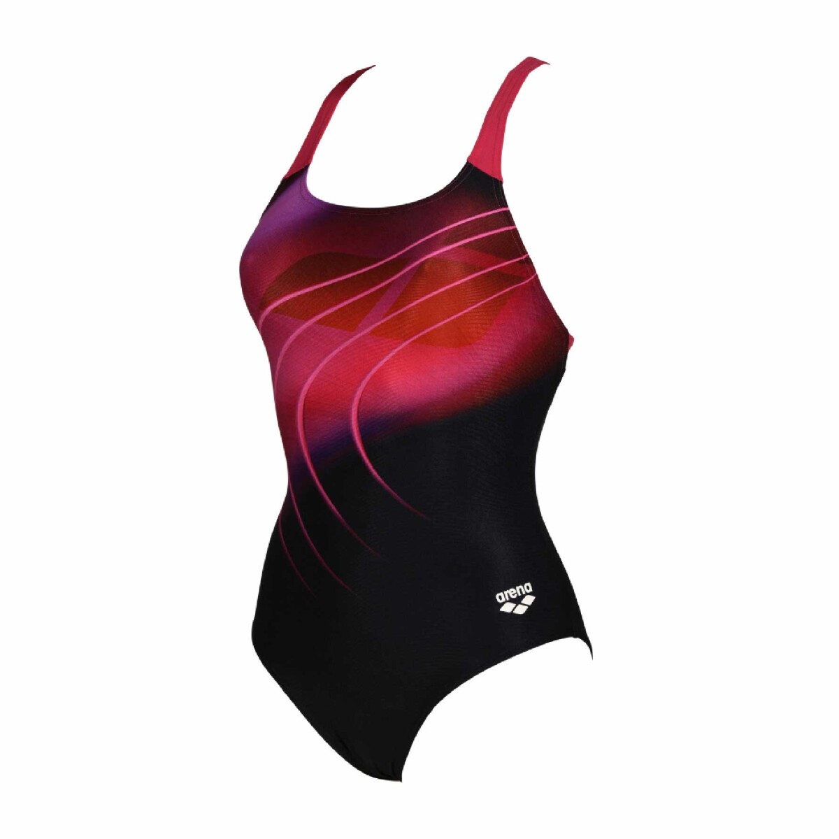 Malla De Entrenamiento Para Mujer Arena Swimsuit Swim Pro Back Placement - Negro y Rosa 