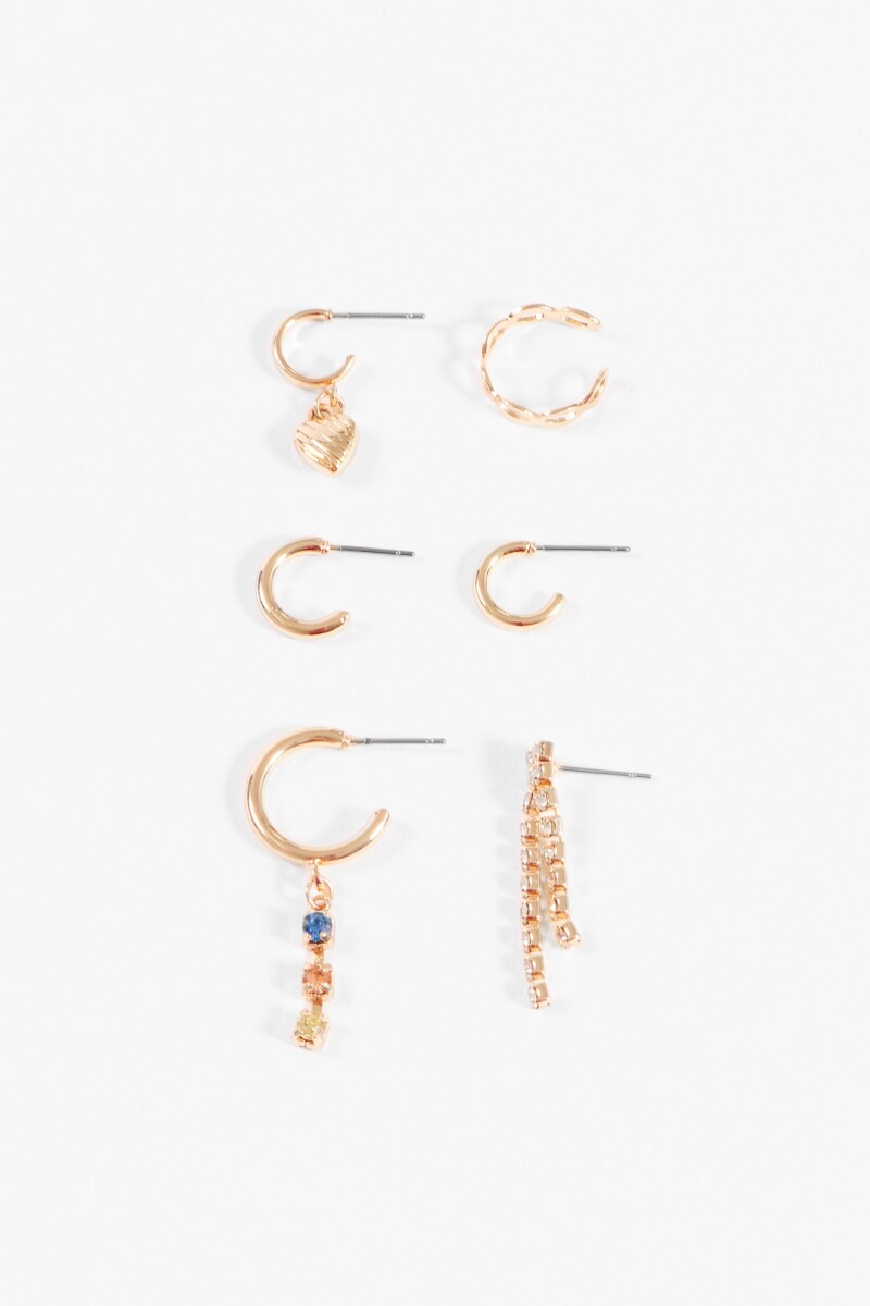 Set earcuff strass dorado