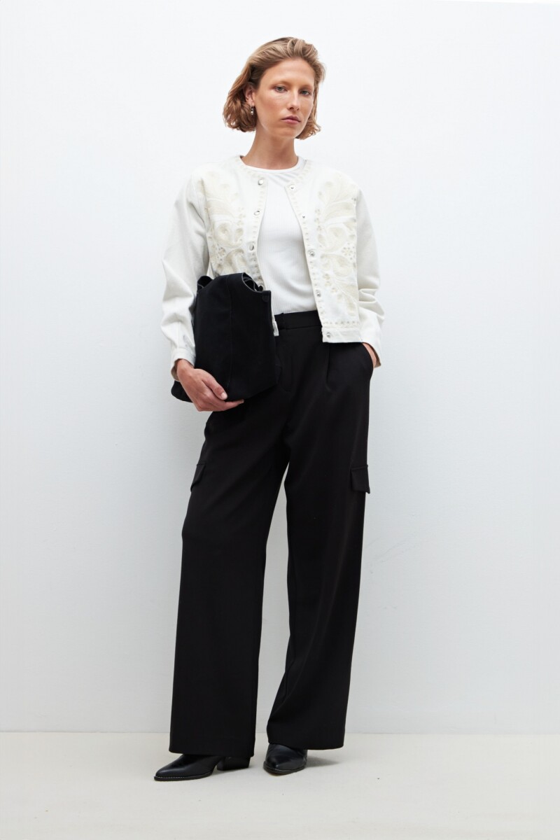 Chaqueta bordada blanco