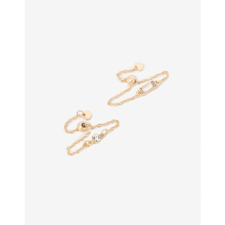 Anillo Set Flexible Metal Delicado Dorado