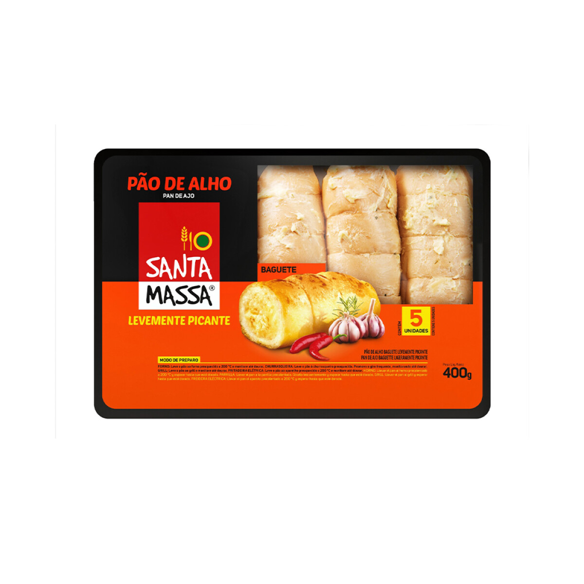 Pan De Ajo Santa Massa Ligeramente Picante 400 Grs 