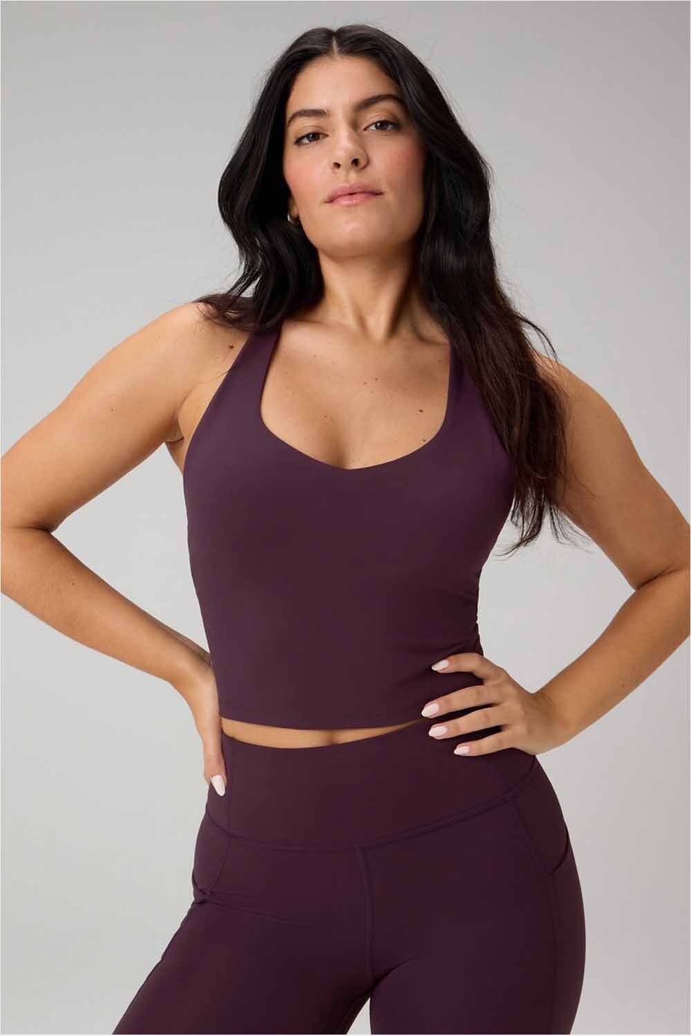 Top Anywhere Cropped Built-In Bra Mujer Oxblood