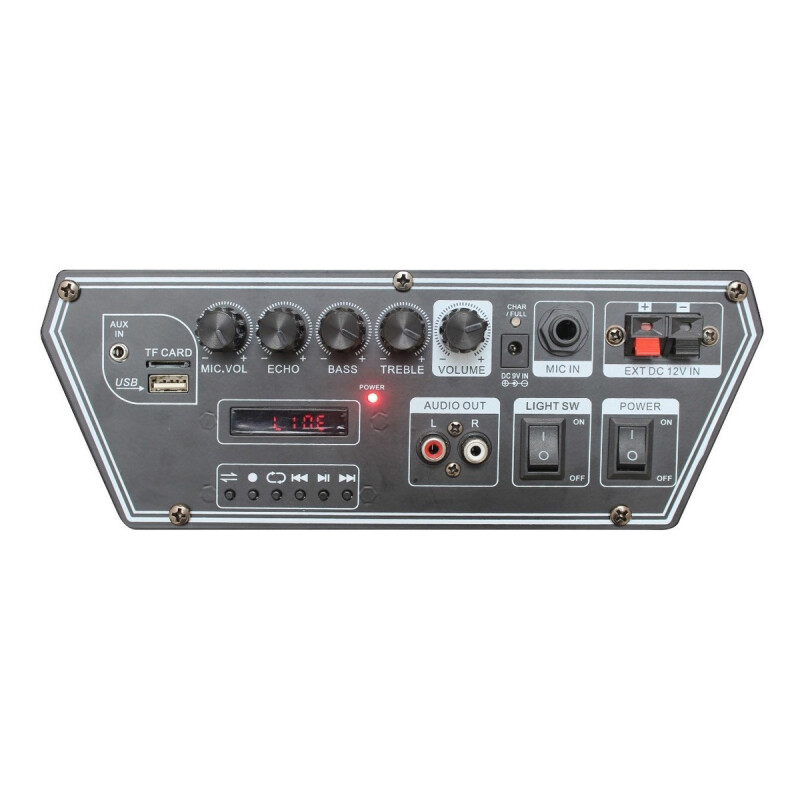 Parlante Portátil Telefunken 15' + Mic Inalámbrico + Control Negro Parlante Portátil Telefunken 15' + Mic Inalámbrico + Control Negro