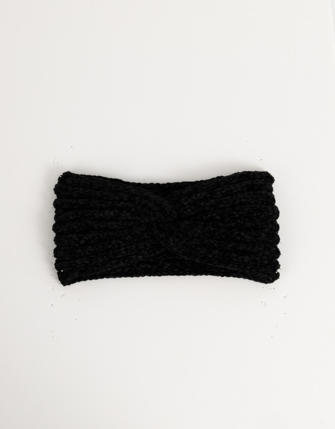 Vinchas Textiles Tejida Vincha Textil Con Nudo - Negro