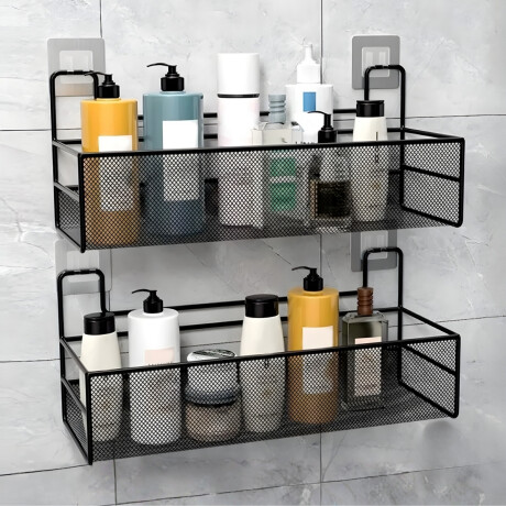 Set x2 Estante colgante adhesivo M NEGRO