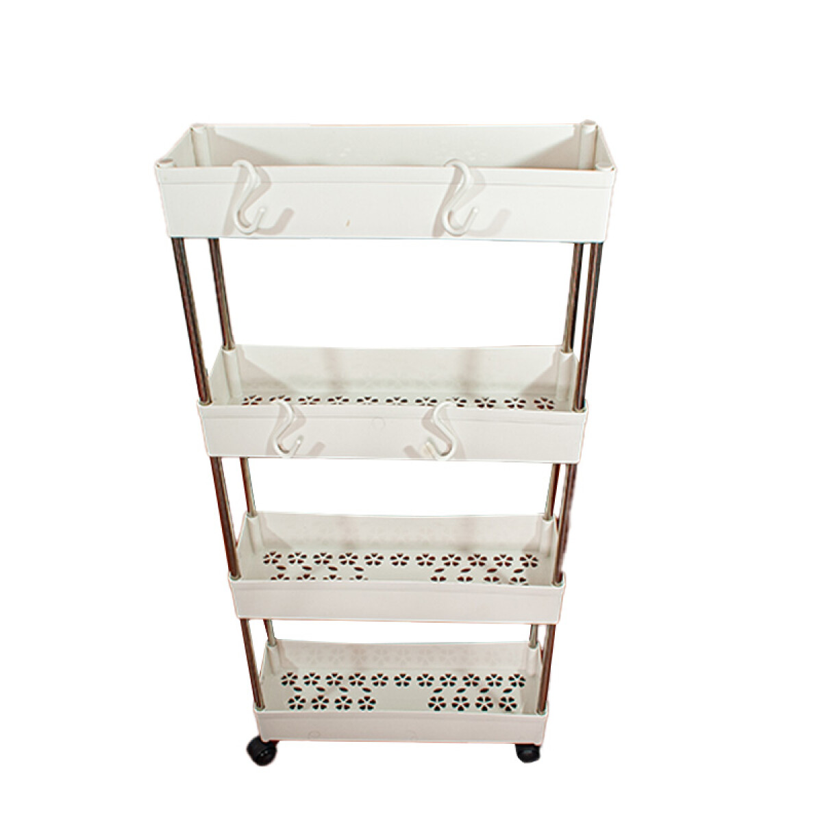 Organizador Gabinete Blanco con Rueditas 4 estantes_ 87*40*1 - Organizador Gabinete Blanco Con Rueditas 4 Estantes_ 87*40*1 