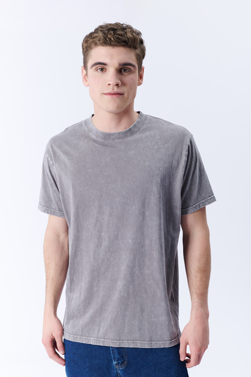 Remera Lavada Gris Oscuro