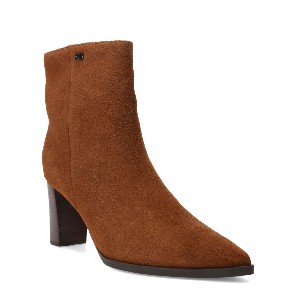 Botas de Mujer Bottero Caña Baja En Punta de Cuero - Marrón Camel 