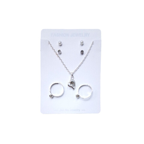 Collar, aretes, doble anillos brillantes Collar, Aretes, Doble Anillos Brillantes