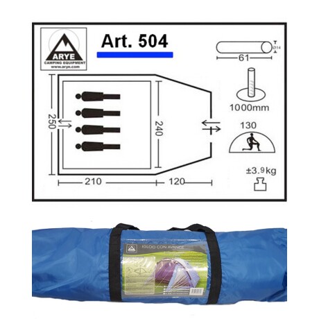 Carpa Igloo Arye con Avance 4/5 Personas Carpa Igloo Arye con Avance 4/5 Personas