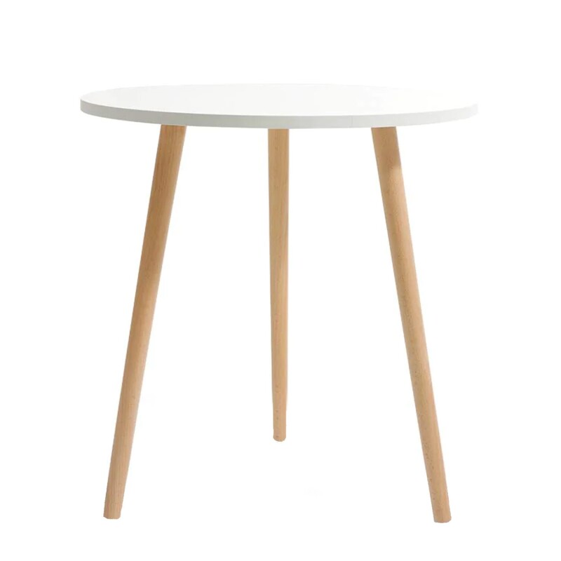 Mesa auxiliar en madera diseño nórdico 50x47cm Blanco