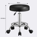 Banquito Giratorio Taburete Ajustable Rueditas Peluquería Negro