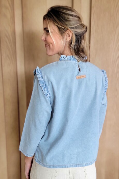 Blusa Jazmín Denim celeste
