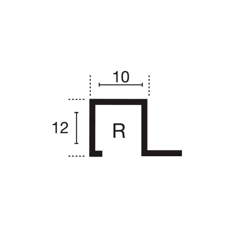 LISTELO ALUMINIO 12X10 2.60 MTS PLATA BRILLO ALUMACER 000
