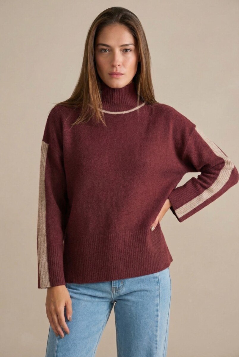 Polera Combinada - Bordeaux 