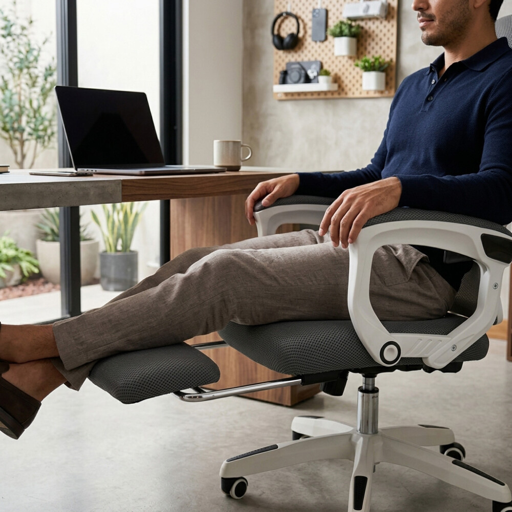 Silla De Oficina Space2 Tela Mesh Apoyapies Gris