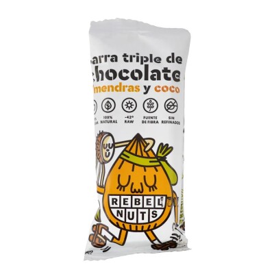 Barrita Raw chocolate con almendras y coco Rebel Nuts Barra Raw Choco Alme Y Coco