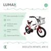 Bicicleta Rodado 14 Con Canasto Y Caramañola Niño Niña Lumax Rojo