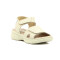 Country Sandalia Mujer Tira Ancha Con Velkro Y Pulsera Blanco