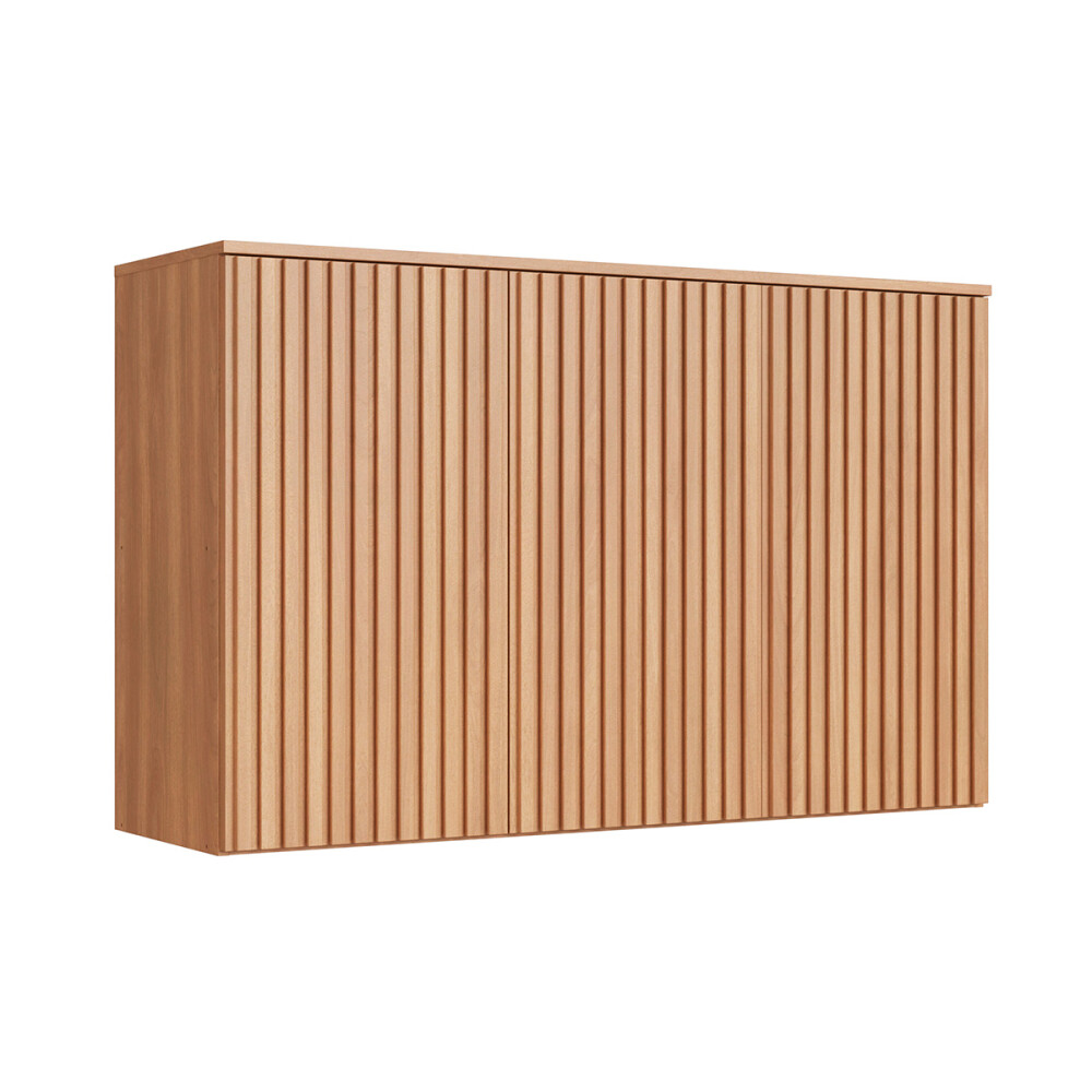 Módulo aéreo ALICE 1,20 m, 3 puertas ripadas, color Freijó Módulo Aéreo Alice 1,20 M, 3 Puertas Ripadas, Color Freijó