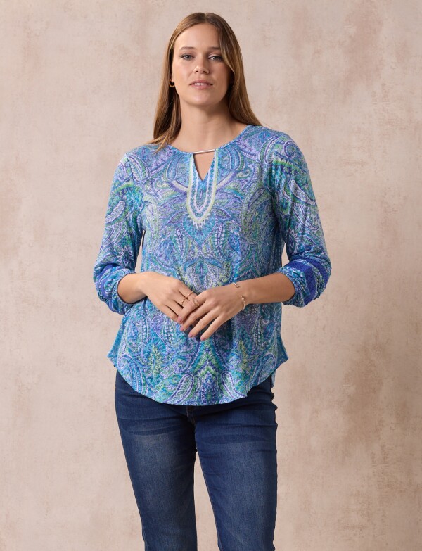 Blusa Printed AZUL/MULTI