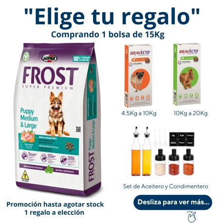 FROST CACHORRO MEDIANO Y GRANDE 15 +2 KG Frost Cachorro Mediano Y Grande 15 +2 Kg