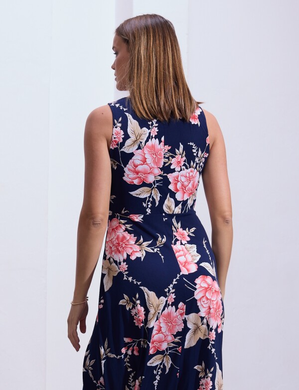 Vestido Maxi Keyhole Metal AZUL/MULTI
