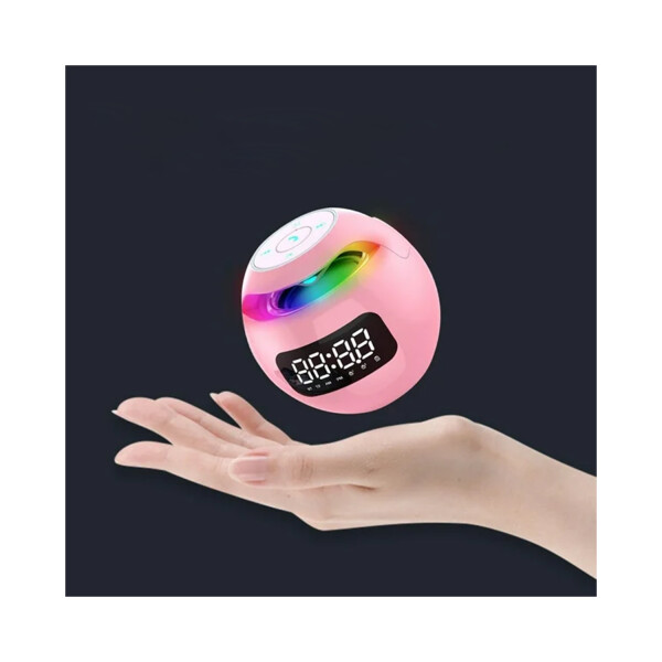 Reloj Despertador Parlante Kimiso Bluetooth USB Luminoso Led Variante Color Rosa