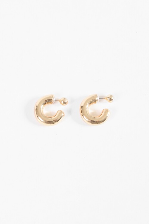 Aros gruesos pin circular dorado