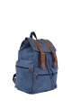 Mochila grande con bolsillos azul
