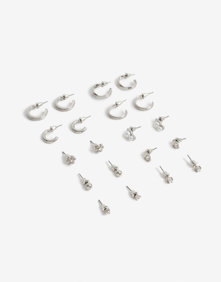 Aros Sets Aros Set Metal - Plateado Rodio