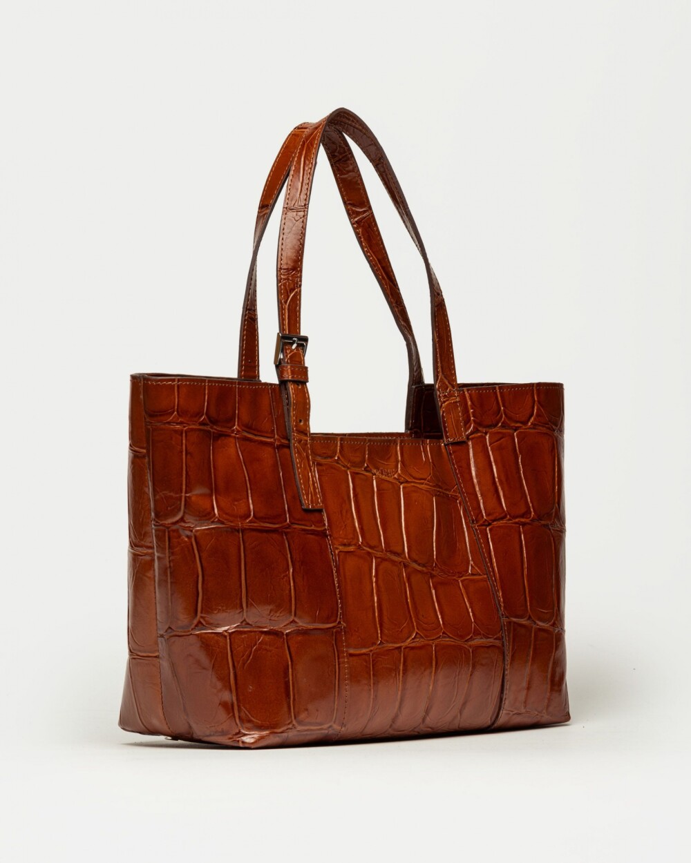 Bolso The Icon en cuero grabado big croco Cuoio