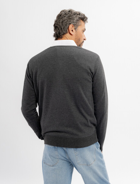 Buzo escote V Cedro grafito