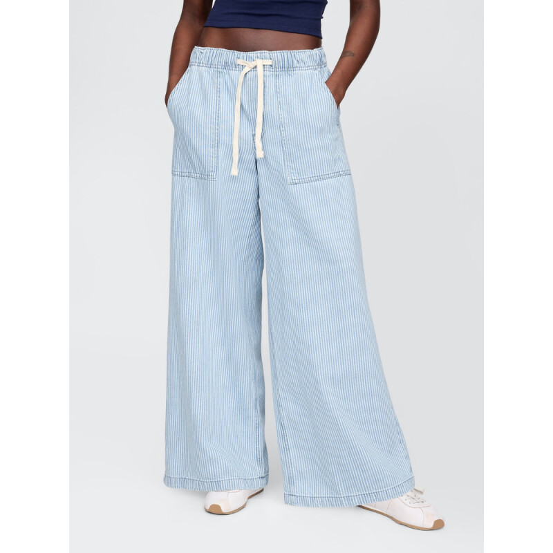 BAGGY EASY JEAN BLEACH RAILROAD BLUE RAILROAD STRIPE