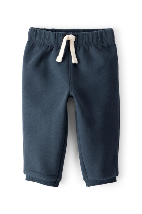 Pantalón deportivo de algodón, azul marino Sin color