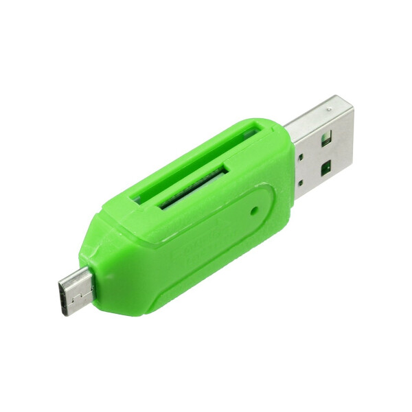 Lector Adaptador Otg Usb Memoria Múltiple Micro Sd 2 En 1 Variante Color Verde