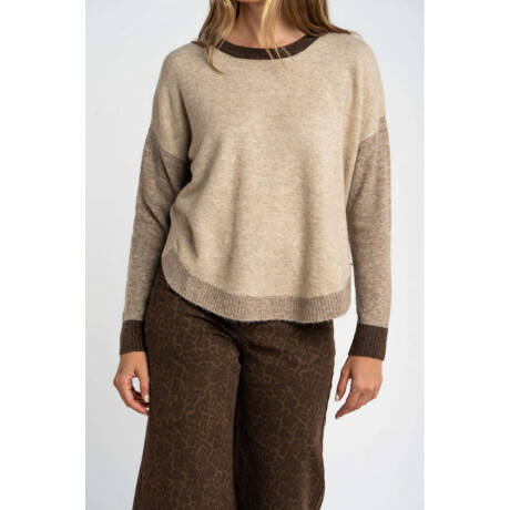 Sweater Color Block Marron