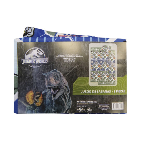 Juego Sábanas Infantil Jurassic World 1 Plaza 100% Microfibra VERDE