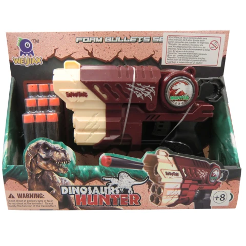 Pistolas Dinosaurio con 9 Balas de Gomas 17 cm U